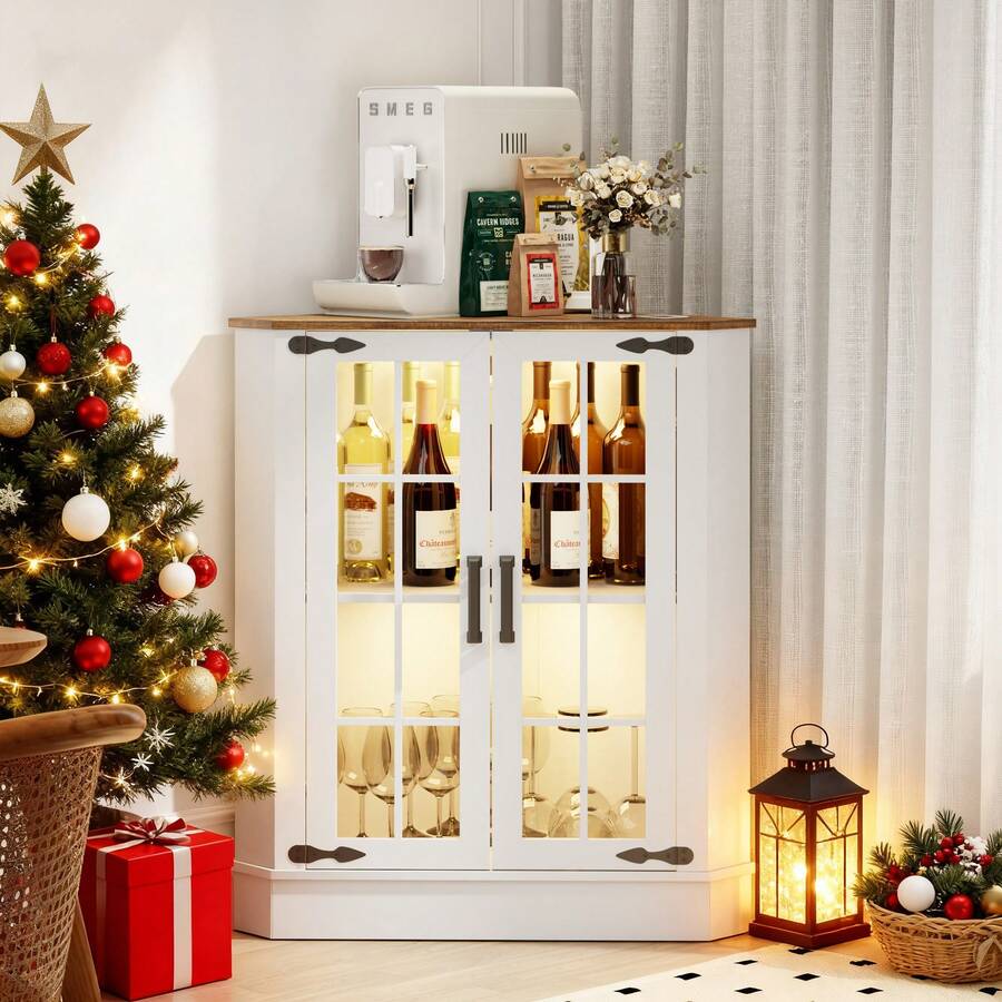 Farmhouse Cabinet With LED Lig - Laundry recension och pris
