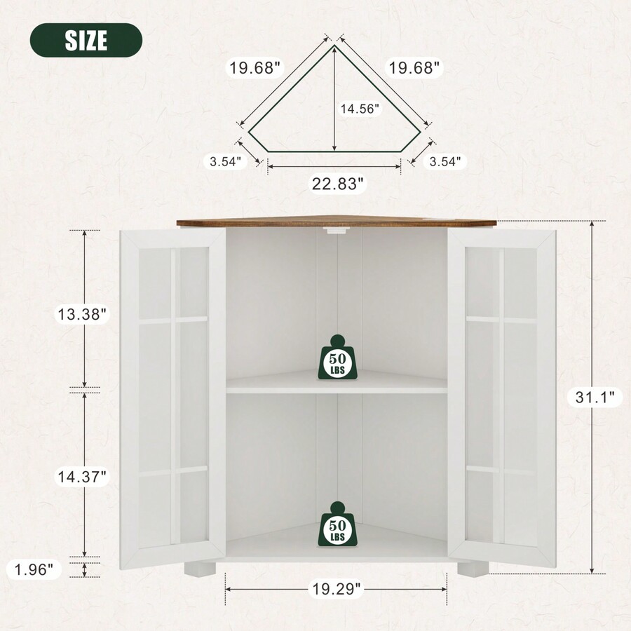 Farmhouse Cabinet With LED Lig - Laundry recension och pris