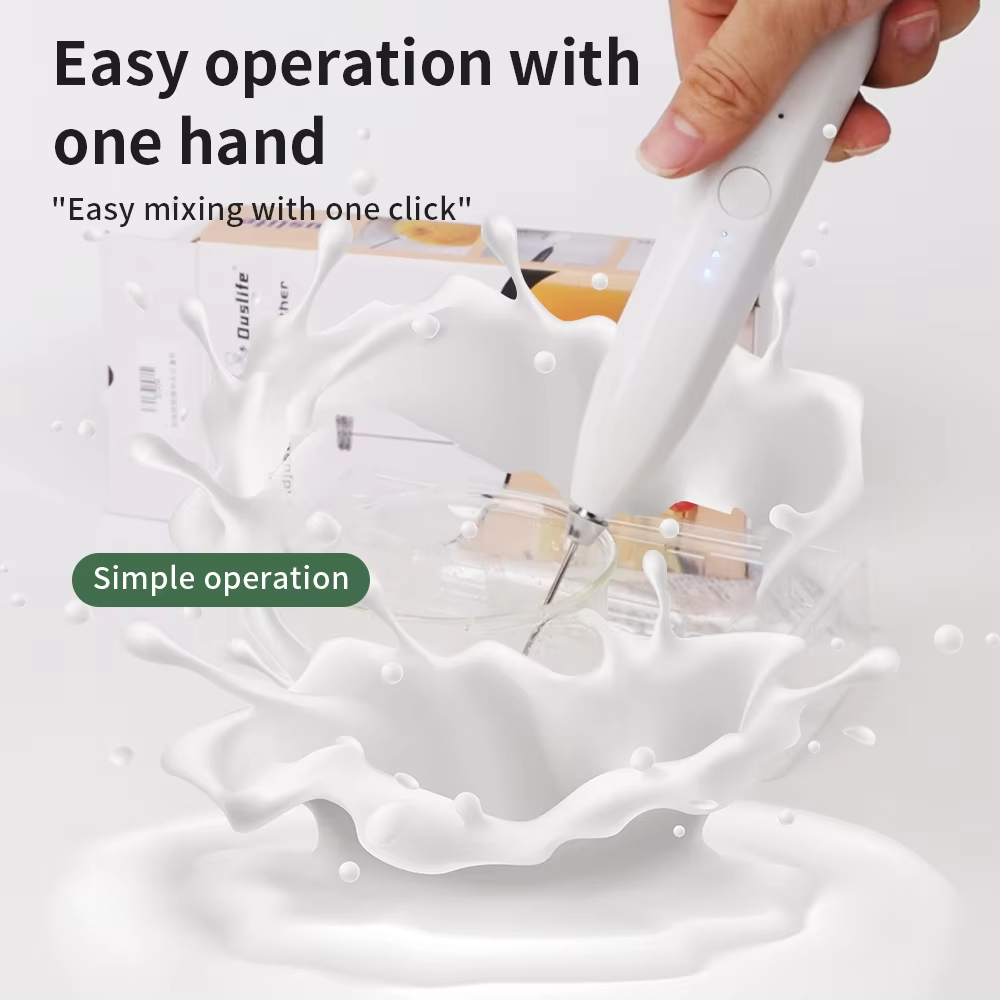 Electric Milk Frother, 3-Speed - Portable Blender Usb Rechargeable recension och pris